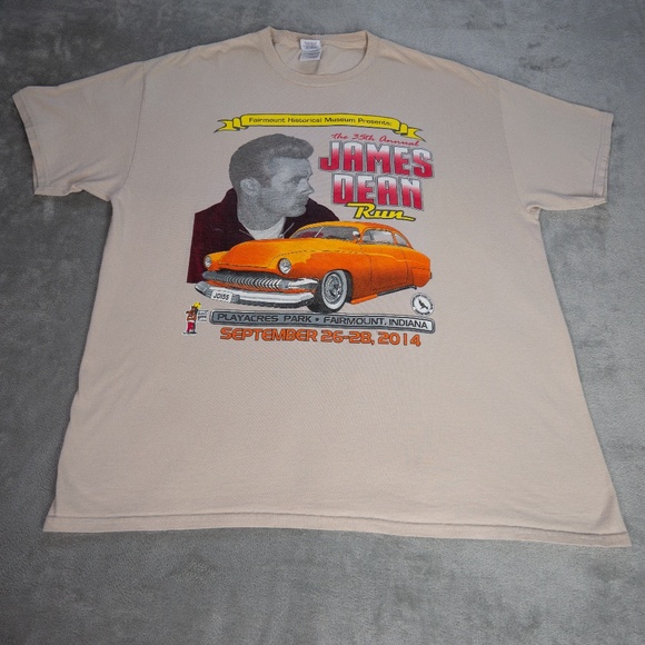 35th Annual James Dean Run 2014 Tee Mens XL Double Sided Graphic Print Shirt - Picture 1 of 12